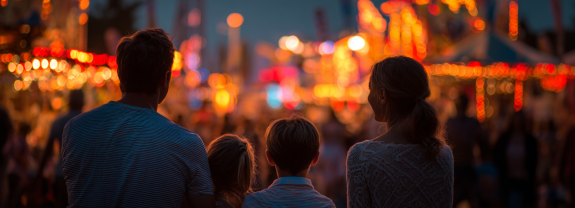 Ein Dorffest in der Dämmerung